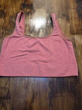 Anthropologie Guava Pink Tank Scoop Neck S/M Clean Girl Cottegecore
